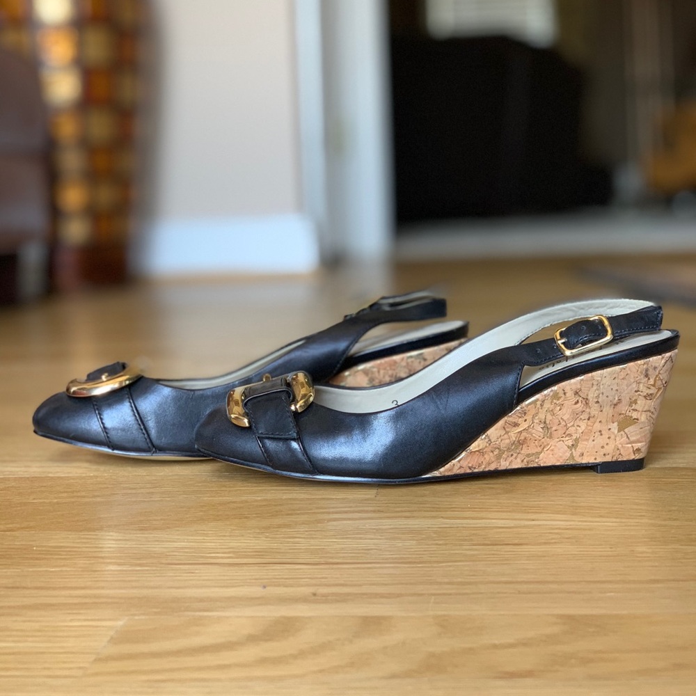 PORTFOLIO BY MARK & SPENCER black wedge shoe.